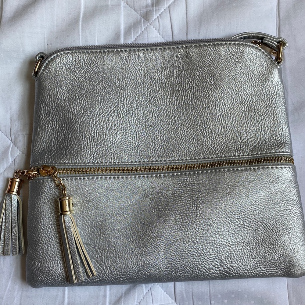Silver crossbody bag